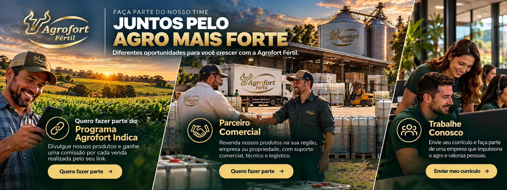 Juntos pelo Agro Mais Forte: oportunidades de indicação independente, parceria comercial e carreira na Agrofort Fértil